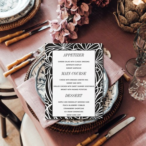 Elegant Custom Photo Wedding Table Menu Cards