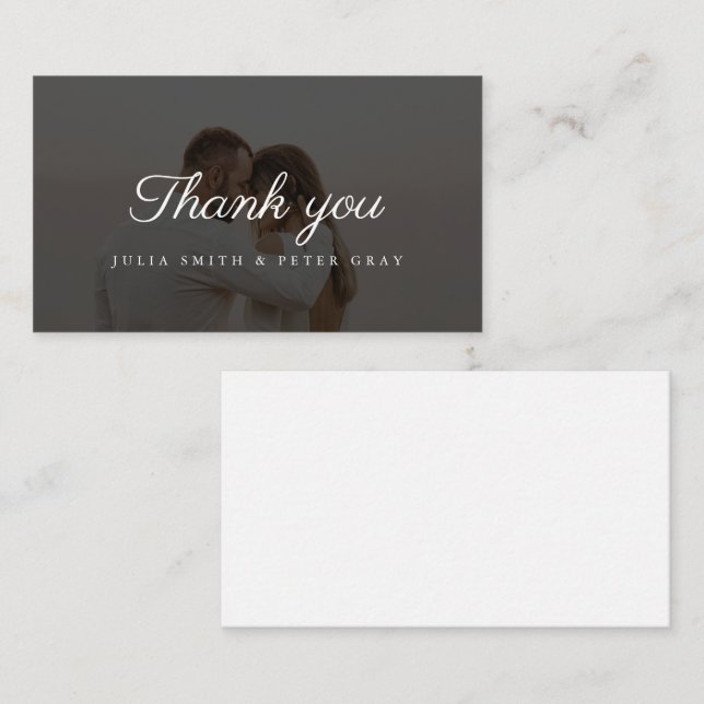 Elegant Custom Photo Wedding Thankyou Card (Front/Back)