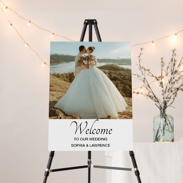 Elegant Custom Photo Wedding Welcome Foam Board (In Situ (Stand))