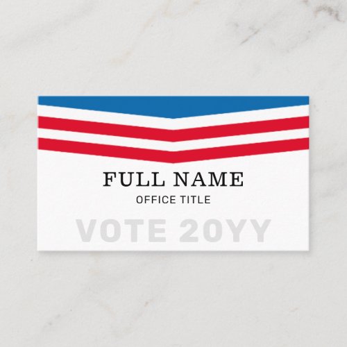 Elegant Custom Political Campaign Election Business Card