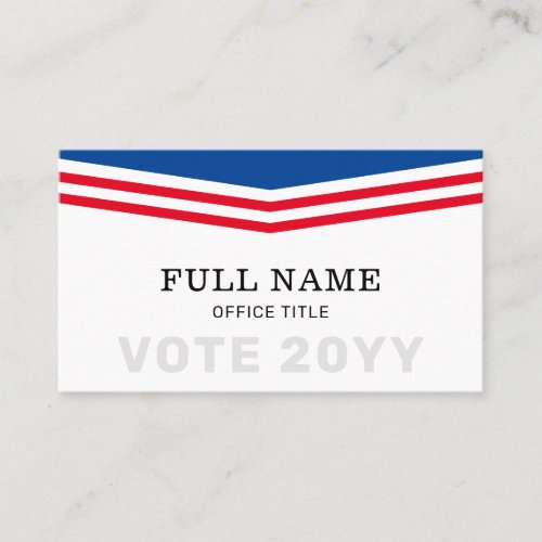 Elegant Custom Political Campaign Election Business Card