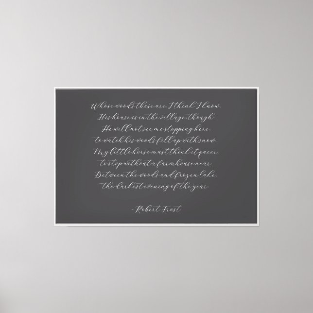 Elegant Custom Quote Poem Calligraphy Wall Art (Front)
