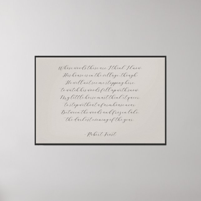 Elegant Custom Quote Poem Calligraphy Wall Art (Front)