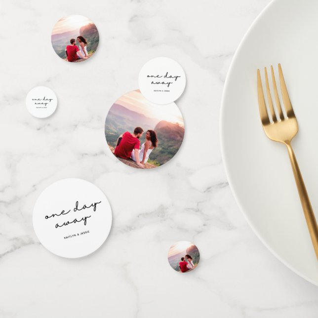 Elegant Custom Rehearsal Dinner One Day Away Table Confetti (Group)