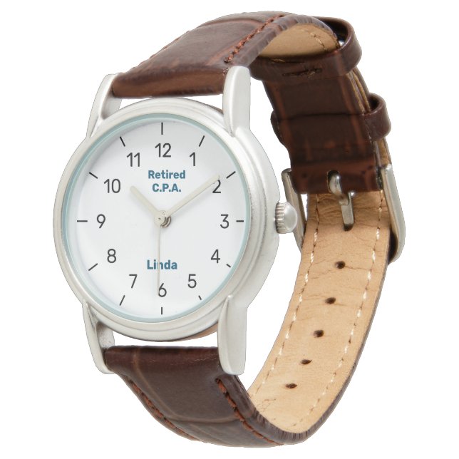 Elegant Custom Retirement Watch Accountant CPA (Angled)