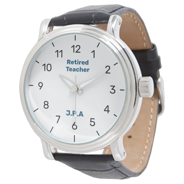 Elegant Custom Retirement Watch Initials Teacher (Angled)