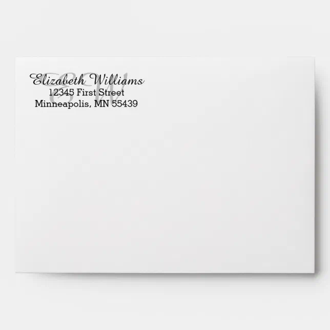 Elegant Custom Return Address A7 Envelope Zazzle