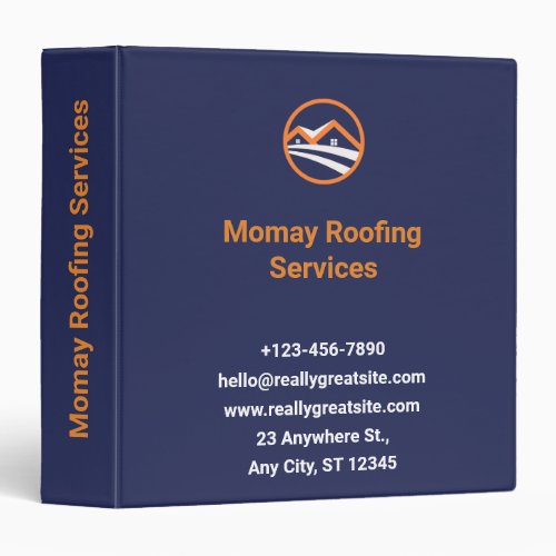Elegant Custom Roofing Company Presentation 3 Ring Binder