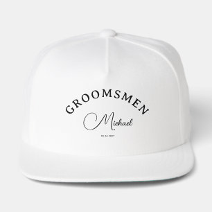 Elegant Custom Script Groomsmen Gift Snap Back Hat