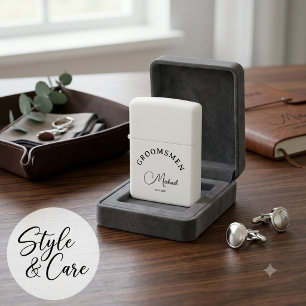 Elegant Custom Script Groomsmen Gift Zippo Lighter