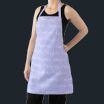 Elegant Custom script lavender chic pattern Apron<br><div class="desc">Elegant Custom script light lavender lilac white chic pattern Apron.
you can change the name or text.

Great for cooks,  chefs,  pottery,  ceramics,  crafts,  work,  kitchen,  baking,  bbq,  grill,  and also businesses and stores,  etc</div>