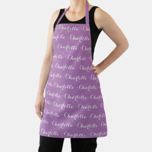 Elegant Custom script lavender chic pattern Apron