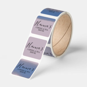 Elegant Custom Small Business Name Blush Pink Square Sticker