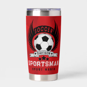 Elegant Custom Soccer Logo Insulated Tumbler