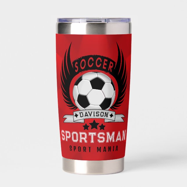 Elegant Custom Soccer Logo Insulated Tumbler (Front)