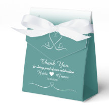 Elegant Custom Teal Wedding Heart Favor Box
