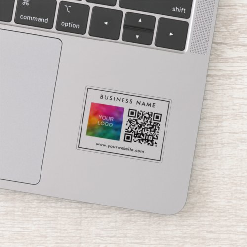 Elegant Custom Template QR Code Text Business Logo Sticker