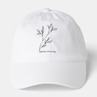 Elegant Custom Text Black and White Simple Style Hat