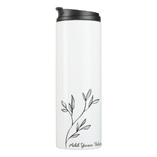 Elegant Custom Text Black and White Simple Style  Thermal Tumbler