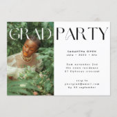 Elegant Custom Text Grad Photo Party Invitation (Front)
