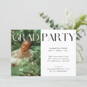 Elegant Custom Text Grad Photo Party Invitation (Standing Front)