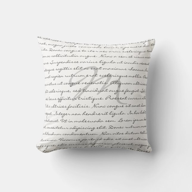 Elegant Custom Text Throw Pillow (Front)