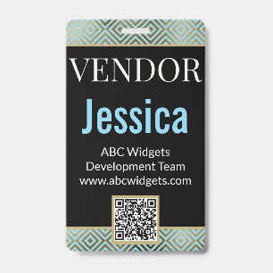 Elegant Custom Vendor Event Badge