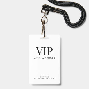 Elegant Custom VIP All Access Pass Event Badge