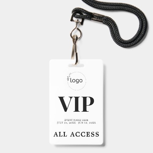 Elegant Custom VIP All Access Pass Event Badge