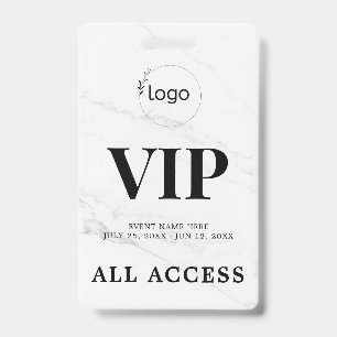 Elegant Custom VIP All Access Pass Event Badge