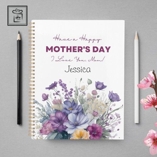 Elegant Custom Watercolor Wildflowers Planner