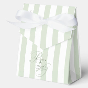 Elegant Custom Wedding Cocktail Text Green Stripes Favor Boxes