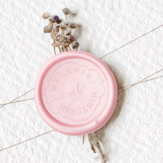 Elegant Custom Wedding Couple's Script Monogram Wax Seal Sticker