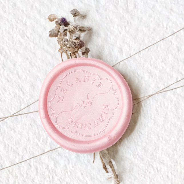 Elegant Custom Wedding Couple's Script Monogram  Wax Seal Sticker (Elegant Custom Wedding Couple's Script Monogram Wax Seal Sticker)