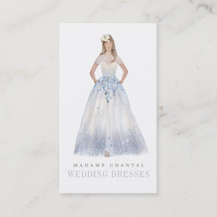 Elegant Custom Wedding Dress Designer Boutique Business Card