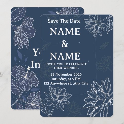 Elegant Custom Wedding Invitation