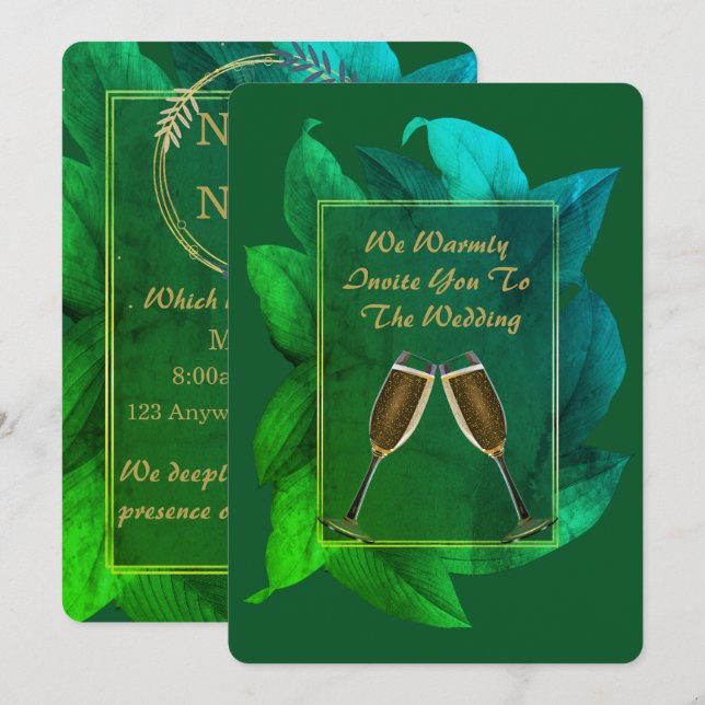 Elegant Custom Wedding Invitation 1 (Front/Back)
