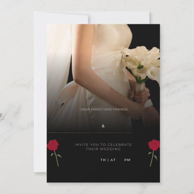 Elegant Custom Wedding Invitations  (Front)
