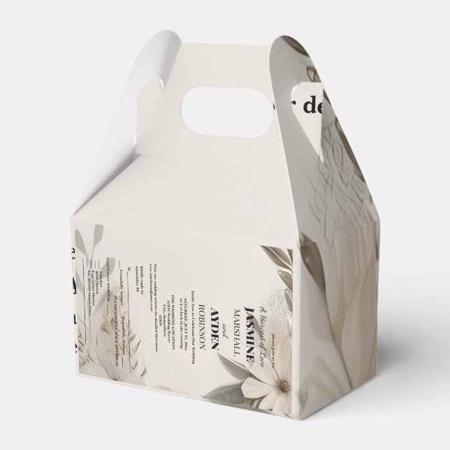 Elegant Custom Wedding Invitations  Favor Boxes (Front Side)