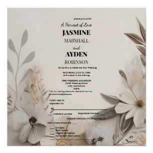 Elegant Custom Wedding Invitations  Poster