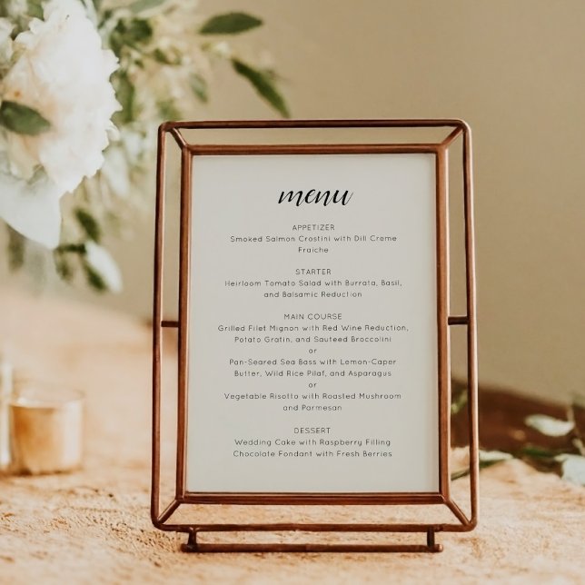 Elegant Custom Wedding Menu Template Ivory Cream (Creator Uploaded)