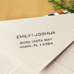 Elegant Custom Wedding Name and Address Self-inking Stamp<br><div class="desc">This simply elegant self inking return address stamp is a perfect match for our palm tree and gold wedding collection, and goes well with a variety of other wedding themes, too. It's also great for general use. Use the design tools to customize it and make it uniquely yours! For coordinating...</div>