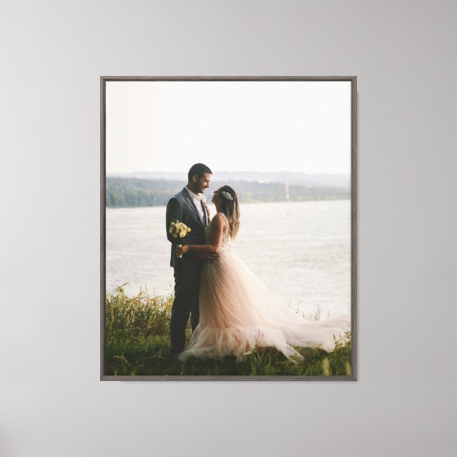 Elegant Custom Wedding Photo Canvas Print (Front)