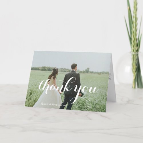 Elegant Custom Wedding Photo Thank You