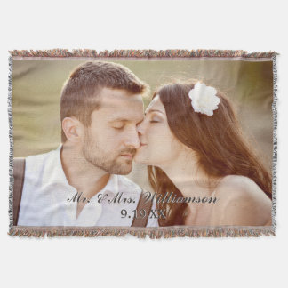 Elegant Custom Wedding Photo Throw Blanket