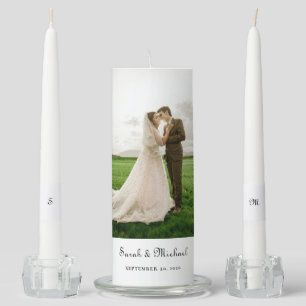 Elegant Custom Wedding Photo Unity Candle Set