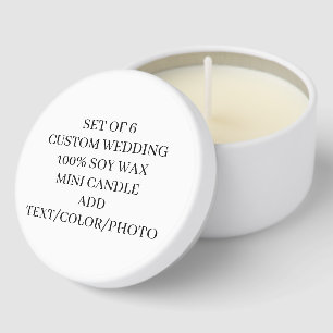 Elegant Custom Wedding Set of 6 Mini Candle Favors