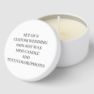 Elegant Custom Wedding Set of 6 Mini Candle Favors