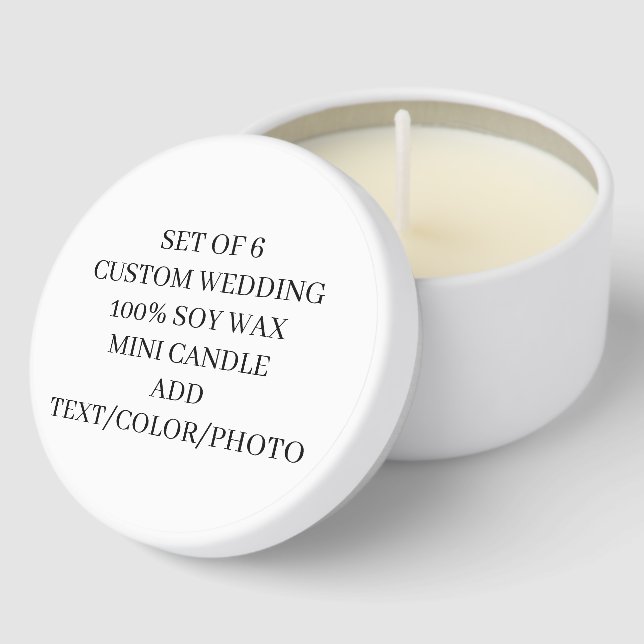 Elegant Custom Wedding Set of 6 Mini Candle Favors (Corner)