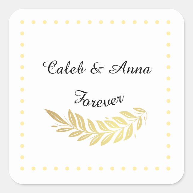 Elegant Custom Wedding Sticker (Front)
